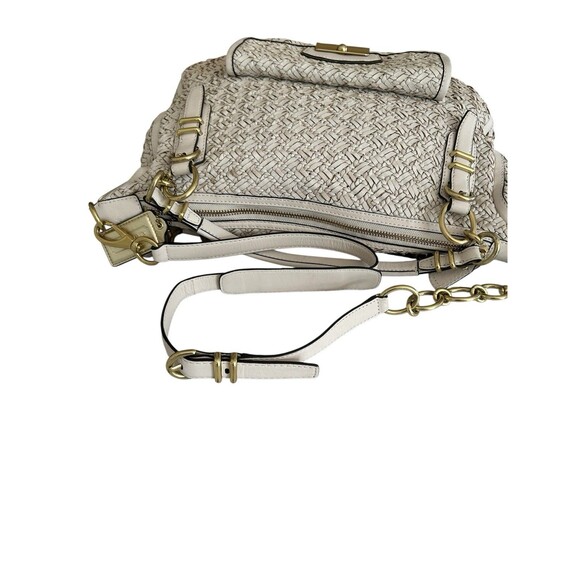 Coach Kristin Pinnacle Woven Leather Laila Large Satchel L1169-29341 Cream - Picture 9 of 16